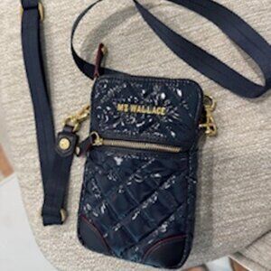 MZ Wallace navy blue patten leather crossbody